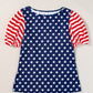 Stars and Stripes Round Neck Short Sleeve Top