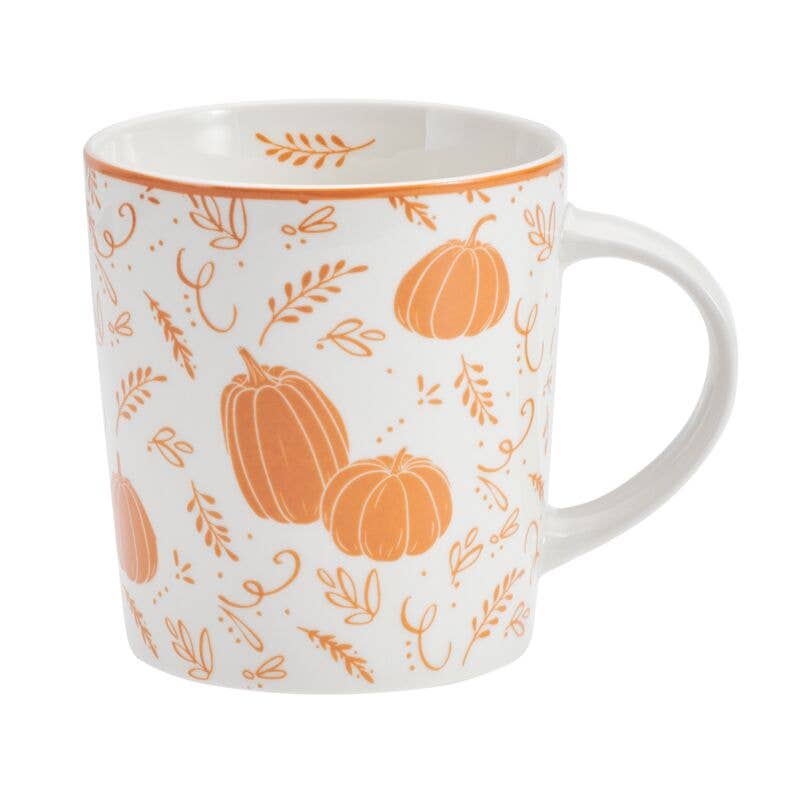 Fitz and Floyd® Mikasa® Pfaltzgraff® - Pfaltzgraff 18Oz Mug Pumpkins Leaves Open Stock: Porcelain / English