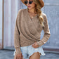 Double Take V Neck Wrap Front Knitted Top