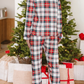 Red Christmas Plaid Long Sleeve Shirt and Pants Pajama Set