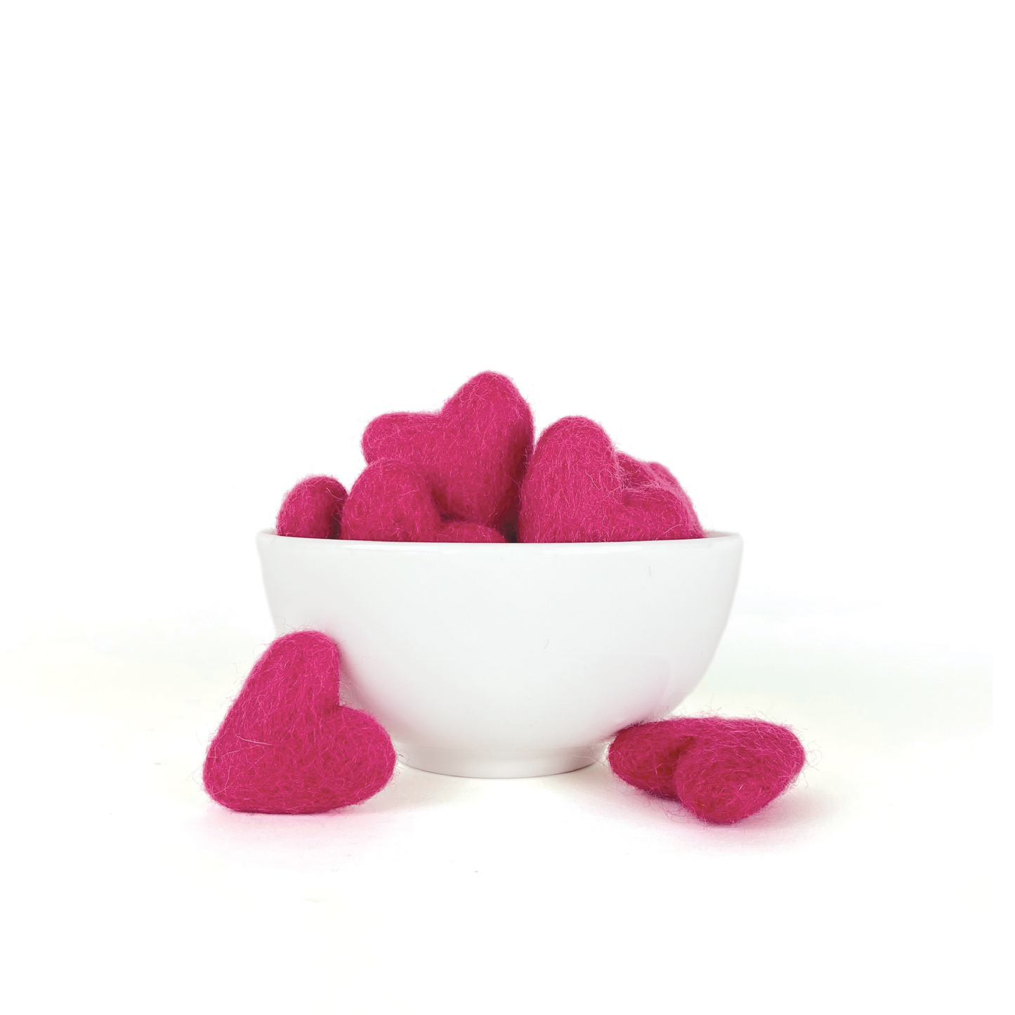 Sheep Farm Felt - Dark Pink Hearts- Set of 20