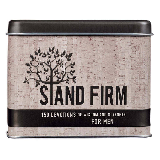 Christian Art Gifts - Stand Firm Devotional Cards in a Tin for Men
