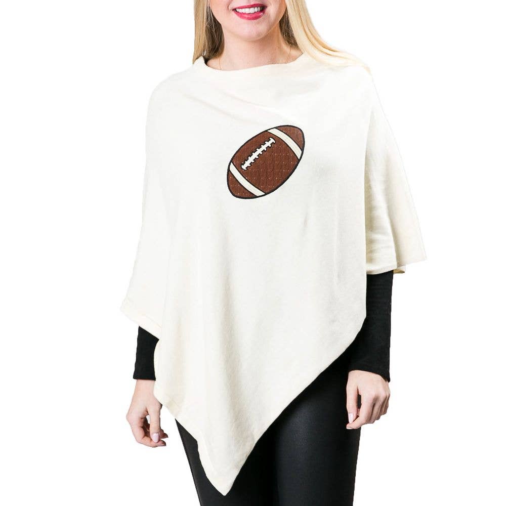 Top It Off - Holly Poncho-Football
