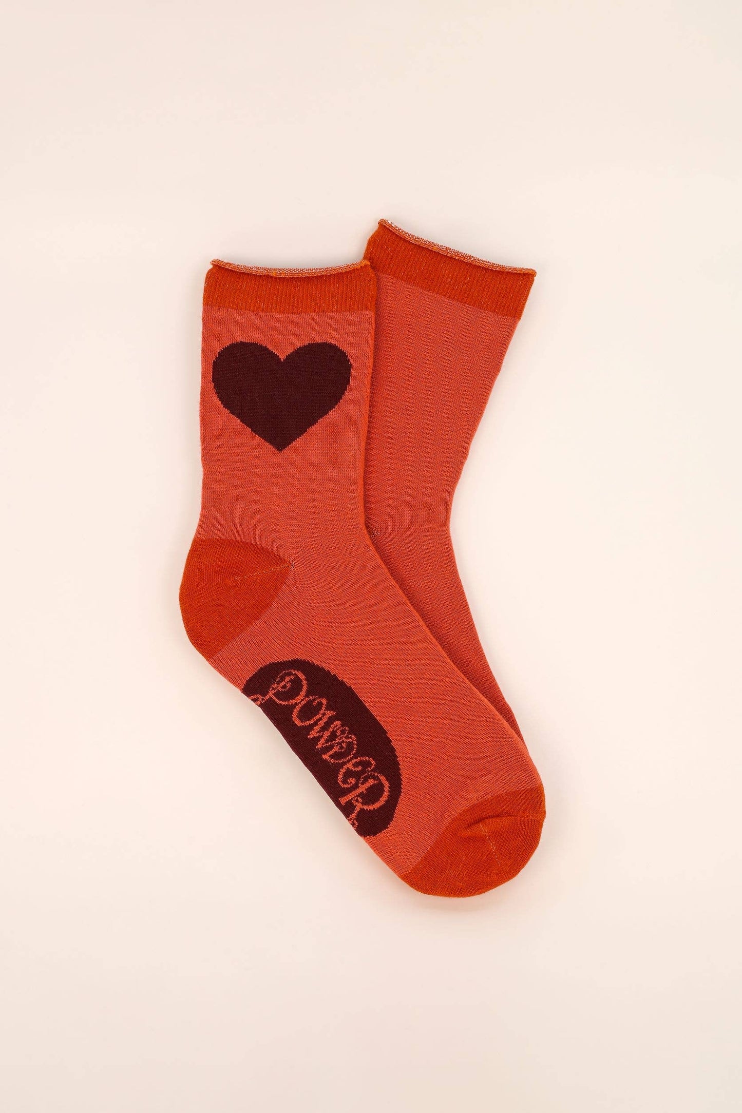 Powder Design inc - You Have My Heart Ankle Socks - Tangerine