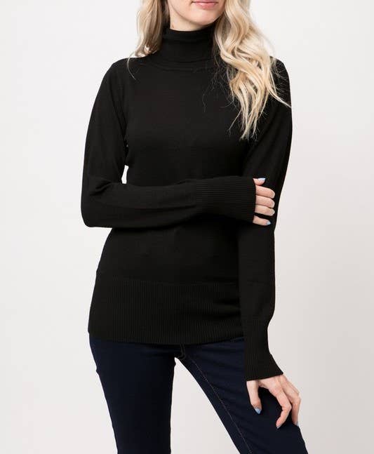 Newself Collection - Long Sleeve Turtle Neck Pull Over Sweater