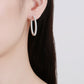 Moissanite Rhodium-Plated Hoop Earrings