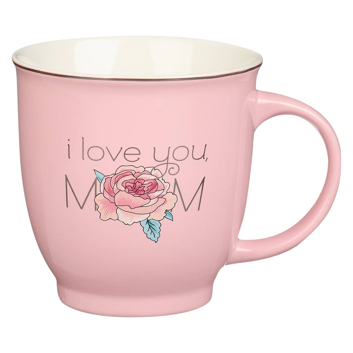 Christian Art Gifts - Petal Pink I Love You Mom Ceramic Mug - Proverbs 3:15