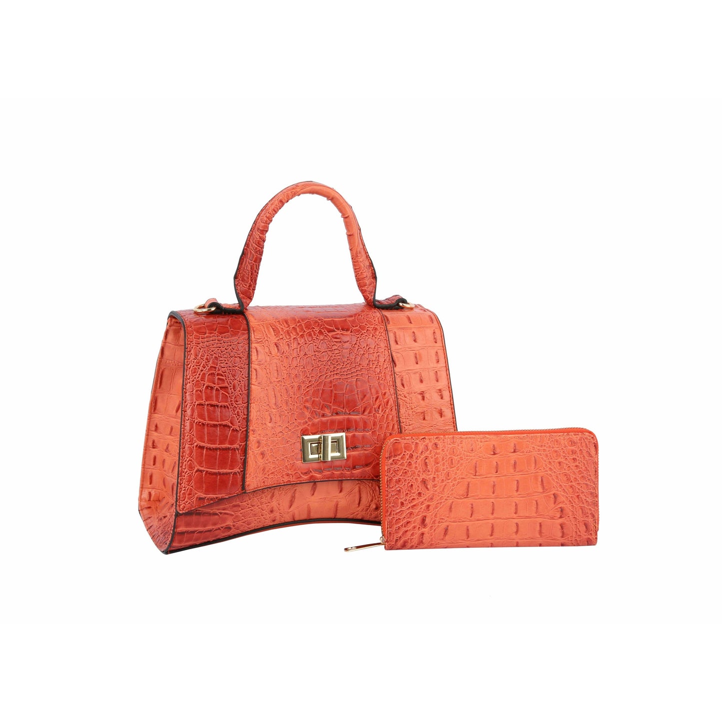 Handbag Factory Corp - Fashion Crocodile Unique Satchel with Wallet HGSF-0112