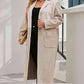 Plus Size Collared Neck Buttoned Longline Coat