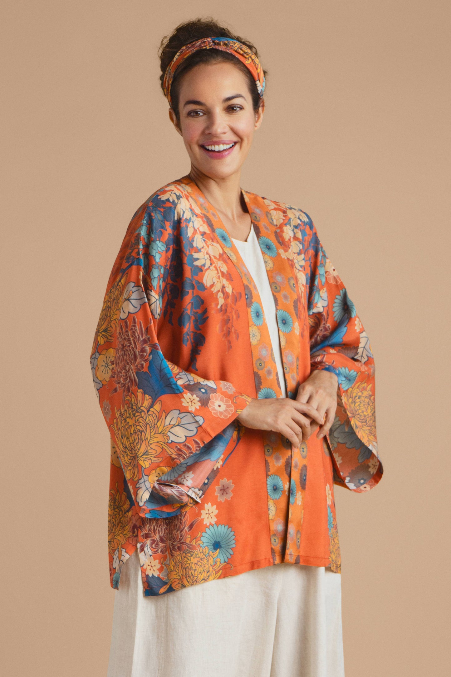 Powder Design inc - Trailing Wisteria Kimono Jacket - Terracotta