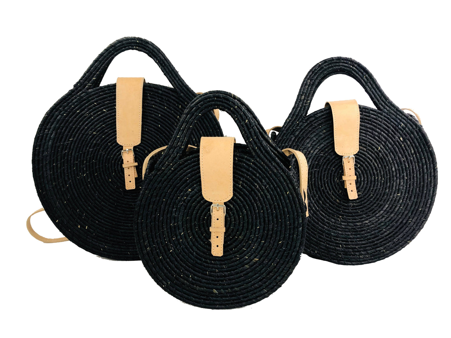 Shebobo - Luna Round Straw Crossbody Bag