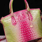 Trendsi Croc Embossed Gradient PU Leather Handbag