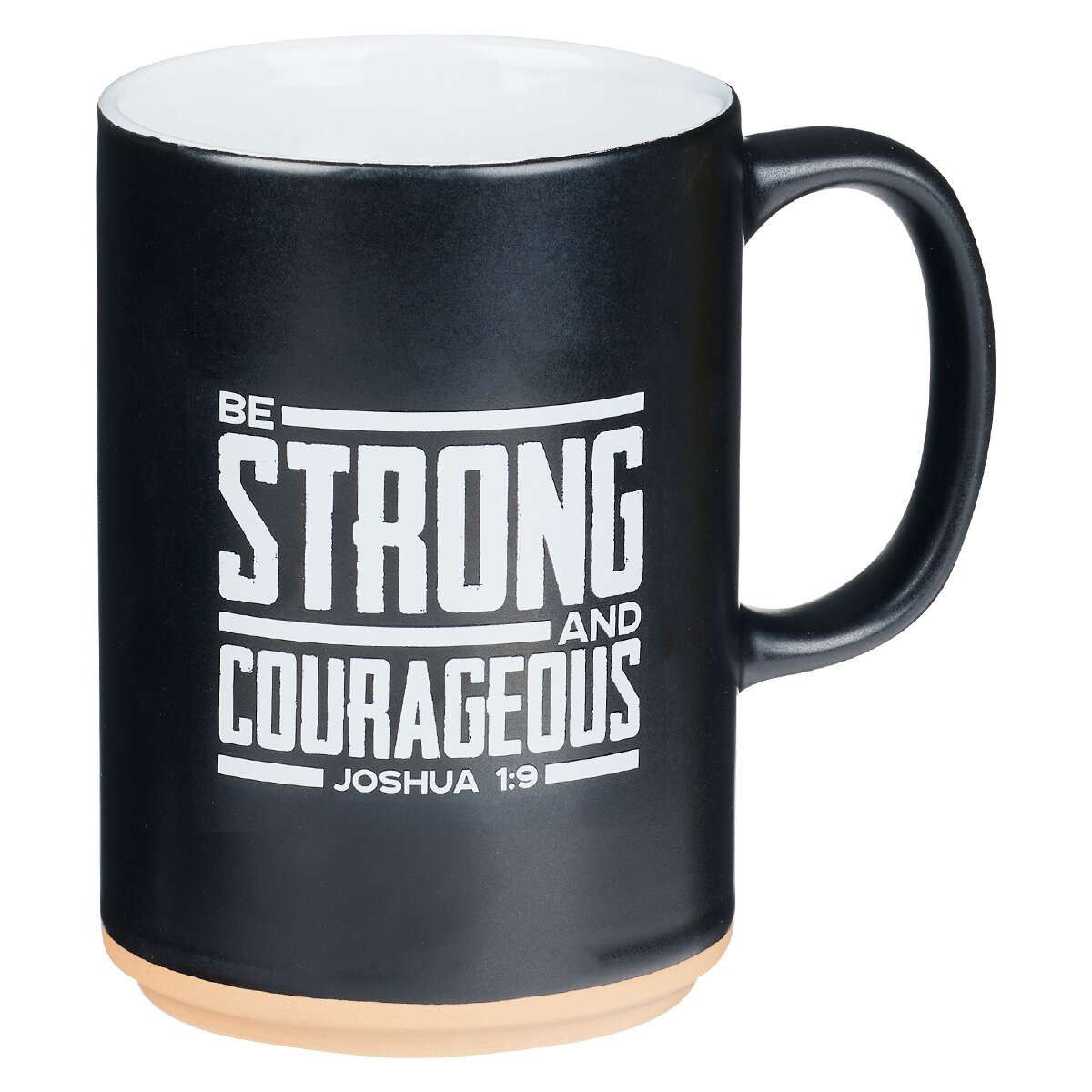 Christian Art Gifts - Strong and Courageous Black Lion Coffee Mug